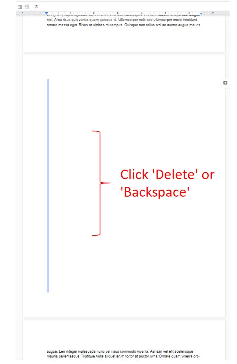 delete blank page from middle