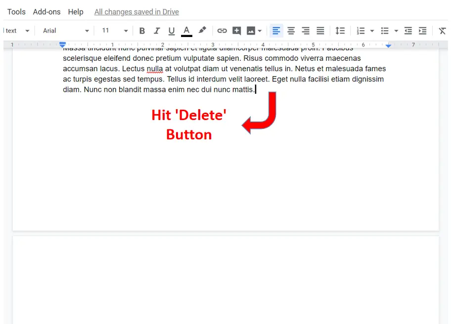 blank page in google docs