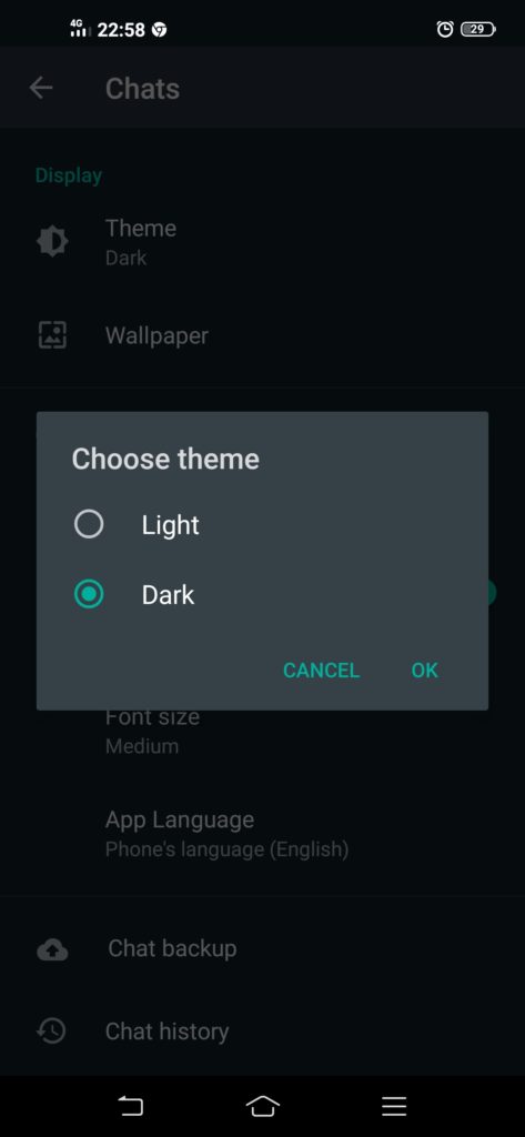 Dark mode in Android