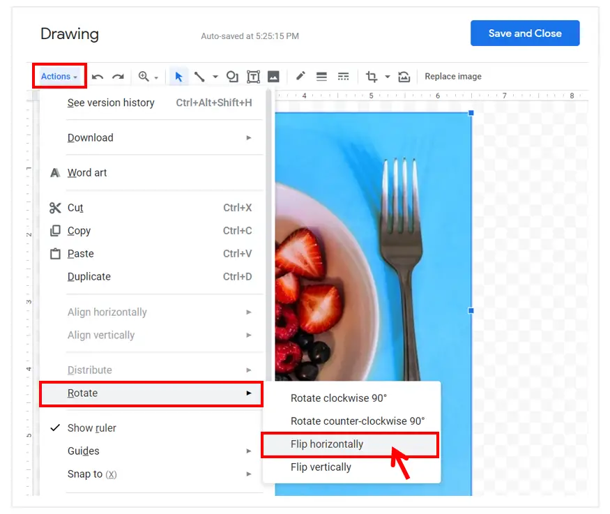 How to Flip Image in Google Docs