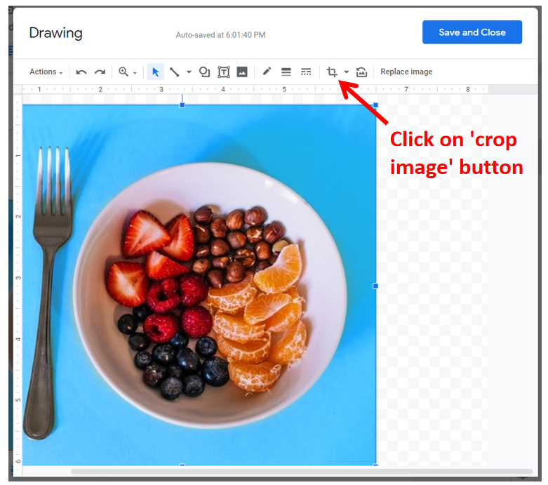 Crop Image in Google Docs